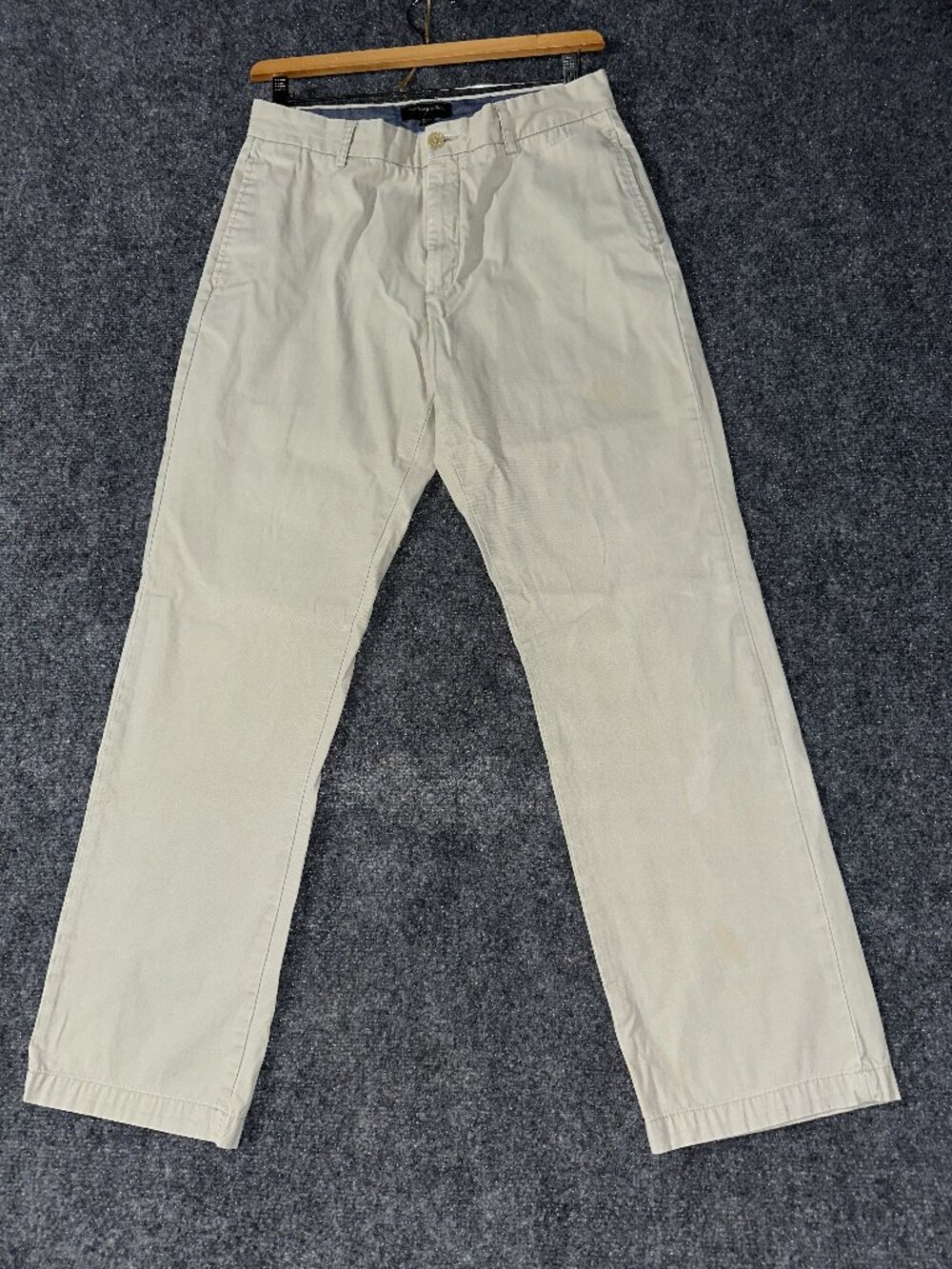 Banana Republic Pants Men 33 Gavin Chino Beige Cotton Flat Front Straight Leg